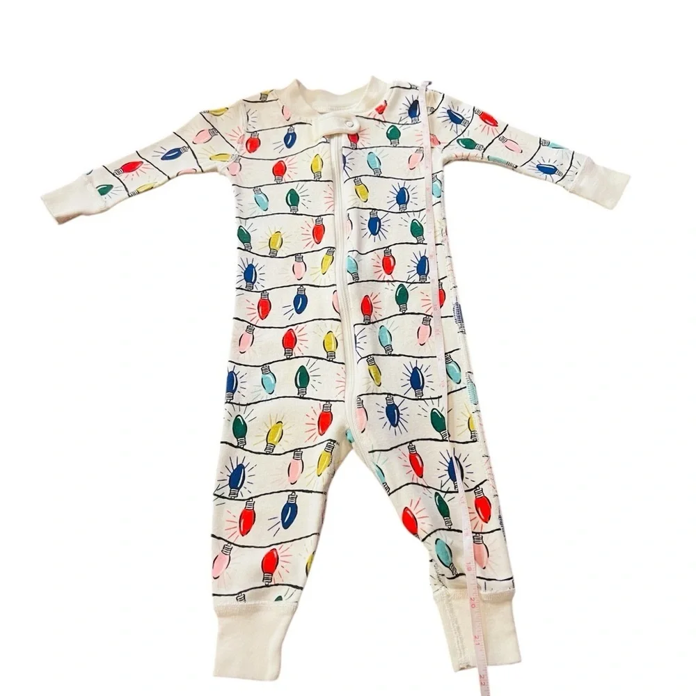 Hanna Andersson Cream Multicolor Kids Christmas Pajamas Size 3-6 Months